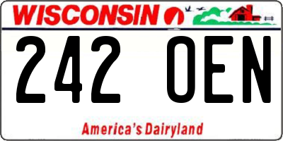 WI license plate 242OEN