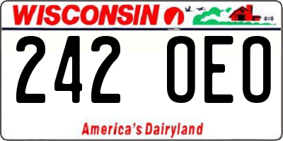 WI license plate 242OEO