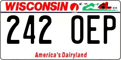 WI license plate 242OEP