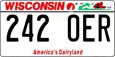 WI license plate 242OER