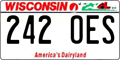 WI license plate 242OES