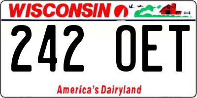 WI license plate 242OET