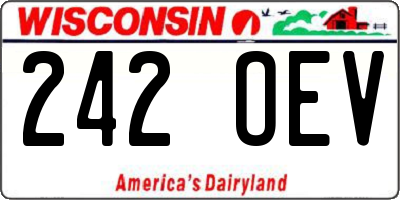 WI license plate 242OEV