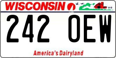 WI license plate 242OEW