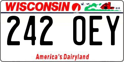 WI license plate 242OEY