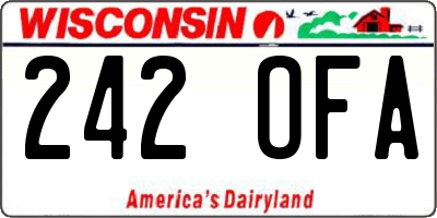 WI license plate 242OFA