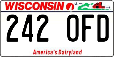 WI license plate 242OFD