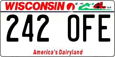 WI license plate 242OFE