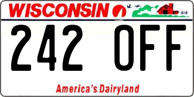 WI license plate 242OFF
