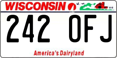 WI license plate 242OFJ