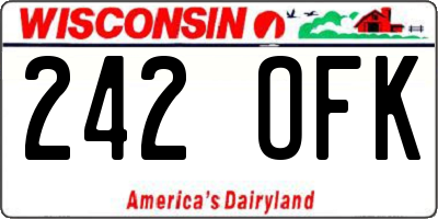 WI license plate 242OFK