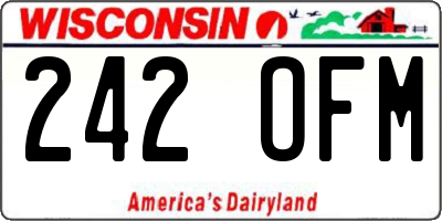 WI license plate 242OFM