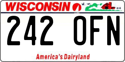 WI license plate 242OFN