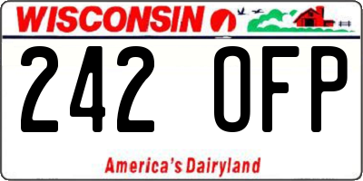 WI license plate 242OFP