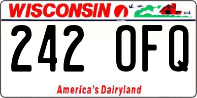 WI license plate 242OFQ