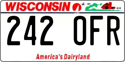 WI license plate 242OFR