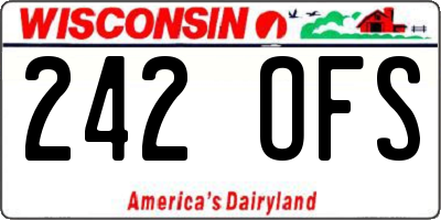 WI license plate 242OFS