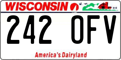 WI license plate 242OFV