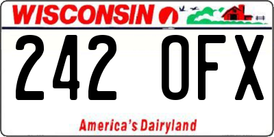 WI license plate 242OFX