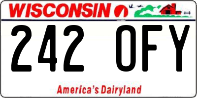 WI license plate 242OFY