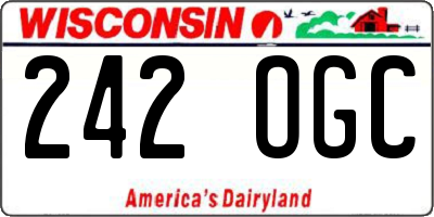 WI license plate 242OGC