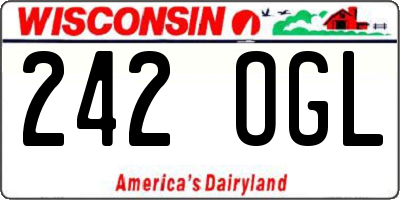 WI license plate 242OGL