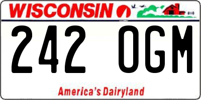 WI license plate 242OGM