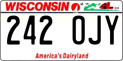 WI license plate 242OJY