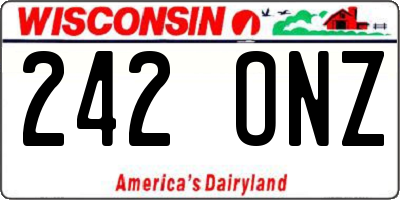 WI license plate 242ONZ