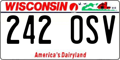 WI license plate 242OSV