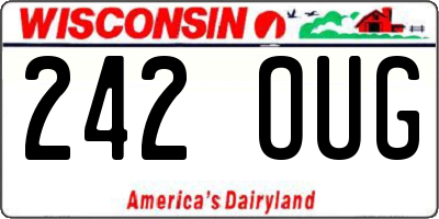 WI license plate 242OUG