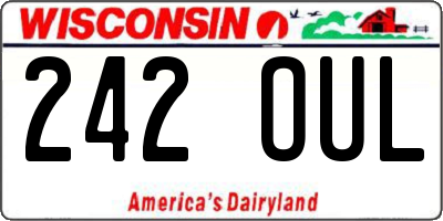 WI license plate 242OUL