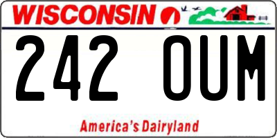 WI license plate 242OUM