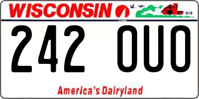 WI license plate 242OUO