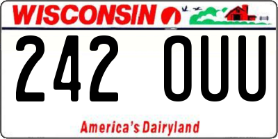 WI license plate 242OUU