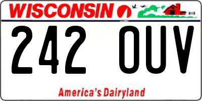 WI license plate 242OUV