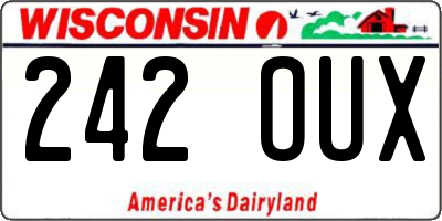 WI license plate 242OUX