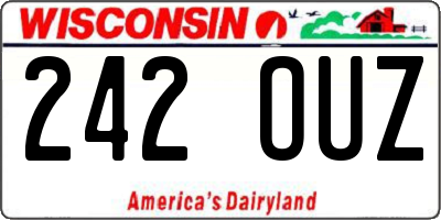 WI license plate 242OUZ