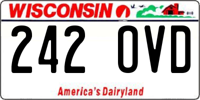 WI license plate 242OVD