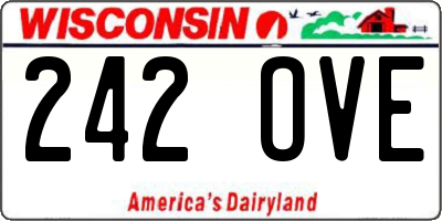WI license plate 242OVE