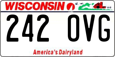 WI license plate 242OVG