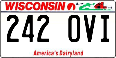 WI license plate 242OVI