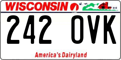 WI license plate 242OVK