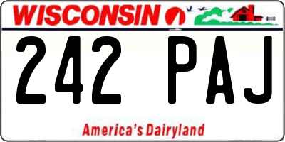 WI license plate 242PAJ