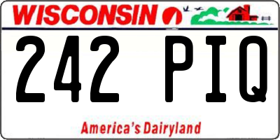 WI license plate 242PIQ