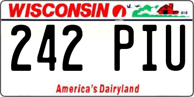 WI license plate 242PIU