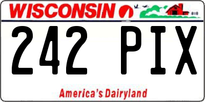 WI license plate 242PIX