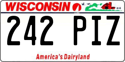WI license plate 242PIZ