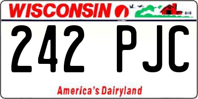 WI license plate 242PJC