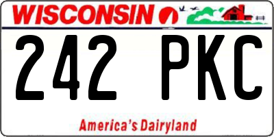 WI license plate 242PKC